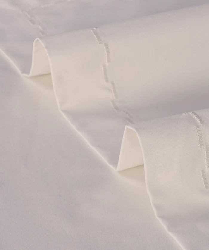 Nectarsoft Signature Select King Bedsheet Set, Marshmallow|400 TC Cotton| 2 Pillow Covers
