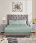 Nectarsoft Signature Select King Bedsheet Set, Wasabi|400 TC Cotton| 2 Pillow Covers
