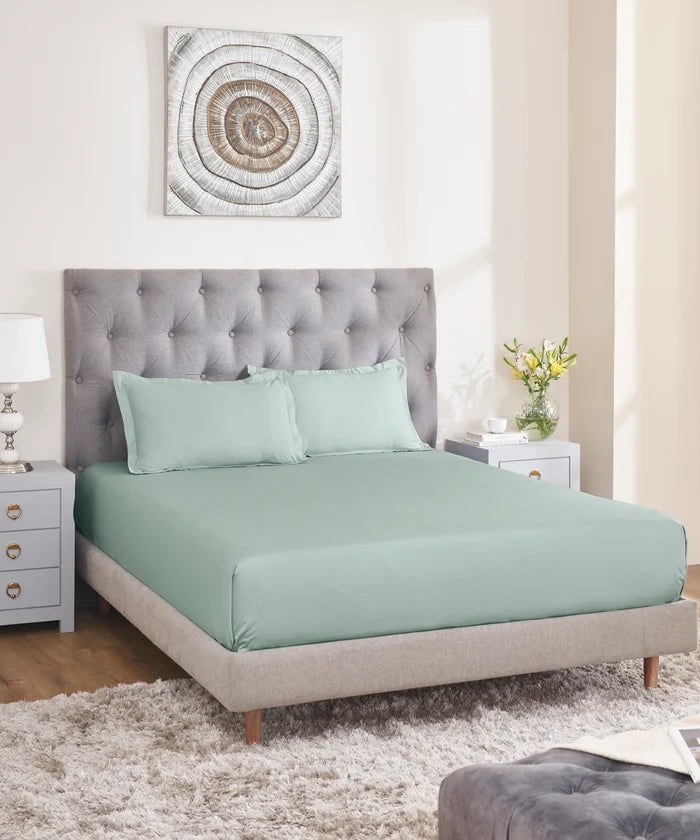 Nectarsoft Signature Select King Bedsheet Set, Wasabi|400 TC Cotton| 2 Pillow Covers