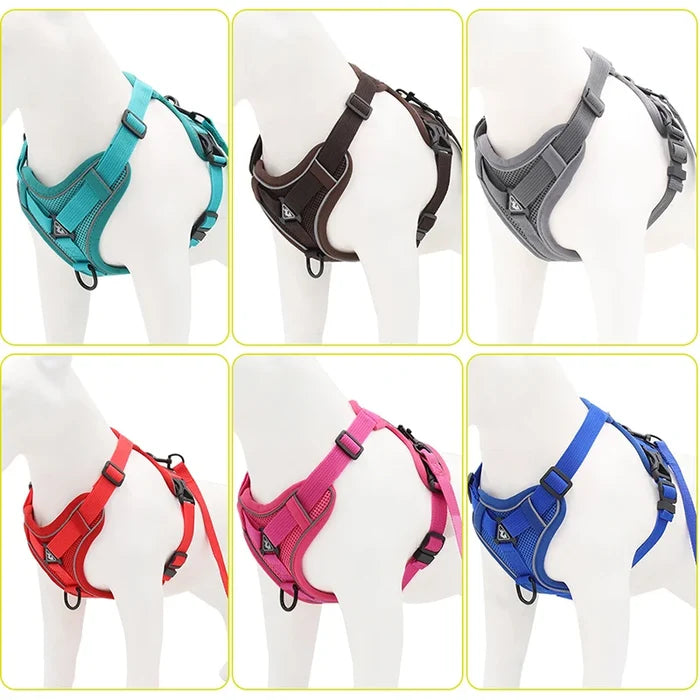 No Pull Dog Harness for Large Dogs, Adjustable Reflective Padded Vest with Breathable Mesh, Easy On/Off Leash Set