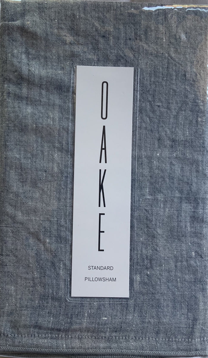 Oake Linen Yarn Dye Pillow Sham , Blue - Machann.com