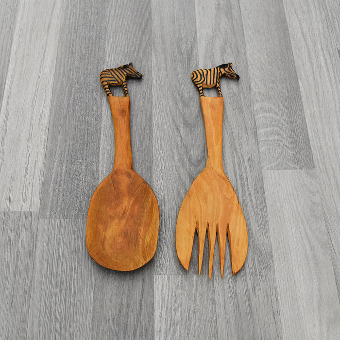 Olive Wood Salad Spoons 003 Zebra