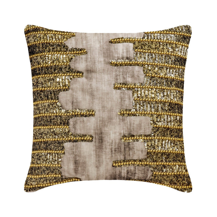 Oxidation Silver - Blue & Silver Suede Throw Pillow Cover