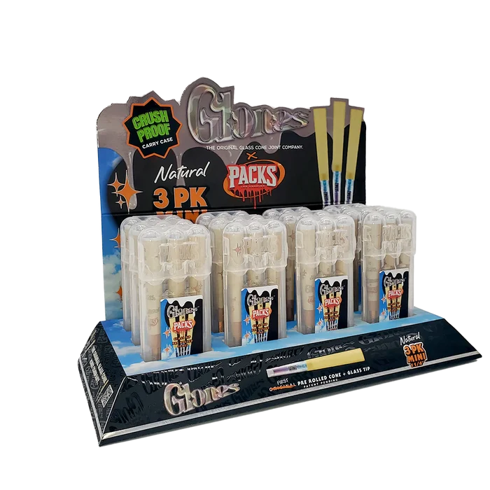 Packs x Glones Pre Rolled Cones + Glass Tip 1 1/4