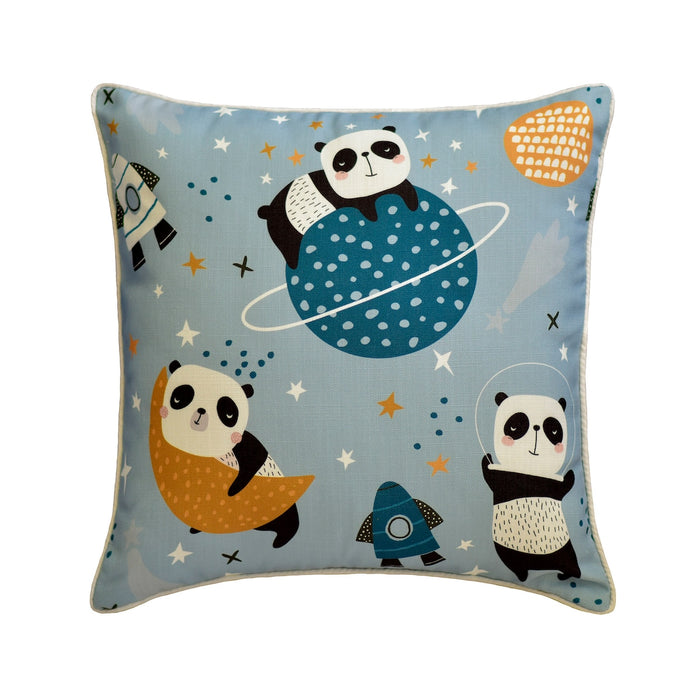 Panda In Space Throw Pillow Cover