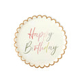 Pastel Scalloped Happy Birthday Salad Plate, 12pcs - Josi James - 8.5 Inch Plate