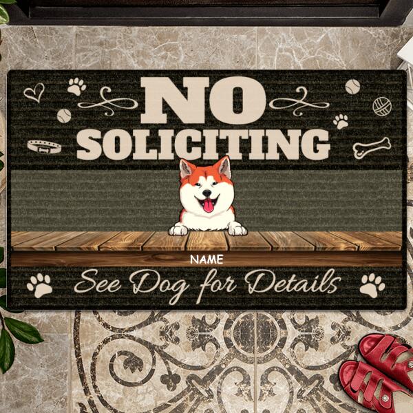 Pawzity Custom Doormat, Gifts For Dog Lovers, No Soliciting See Dogs For Details Outdoor Door Mat