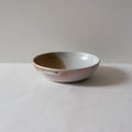 Handmade breakfast bowl, dessert bowl and soup bowl in pink, brown and white by Palinopsia Ceramics
