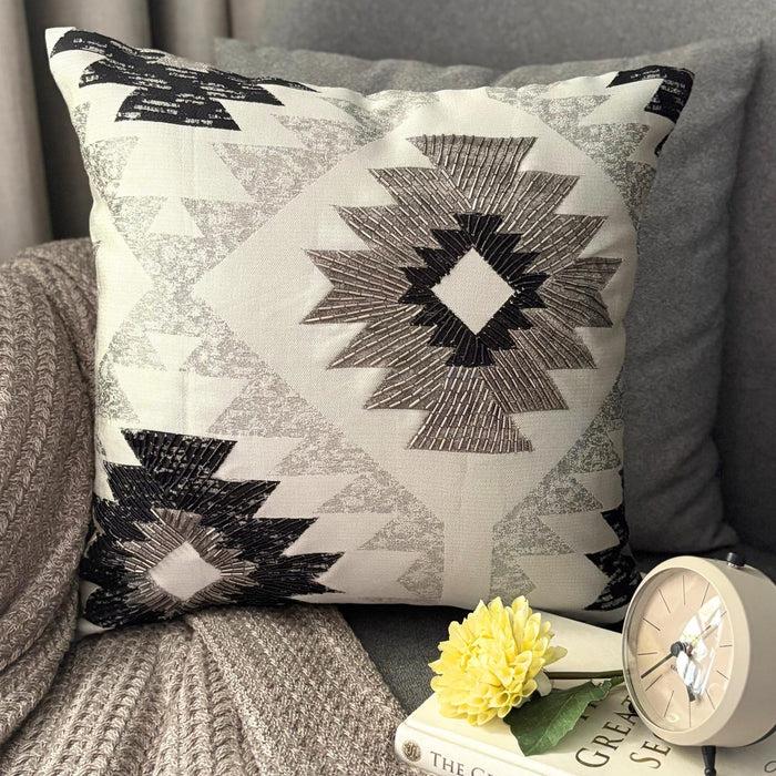 Silver Solstice Throw Pillow Cover