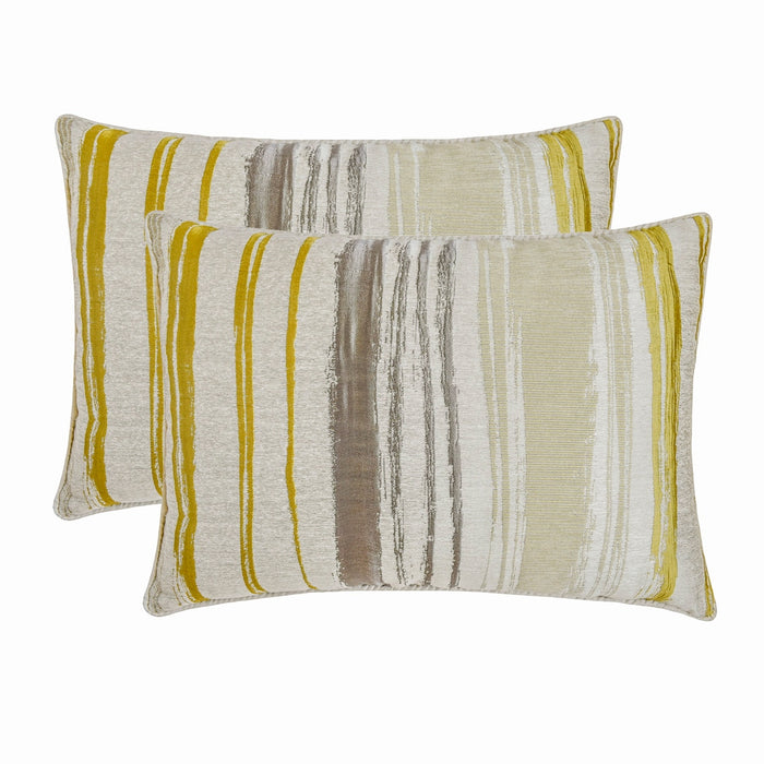 Pigment Puddle - Yellow Jacquard Lumbar Pillow Cover