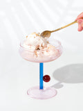 Pink Dot Dessert Coupe Cocktail Glass