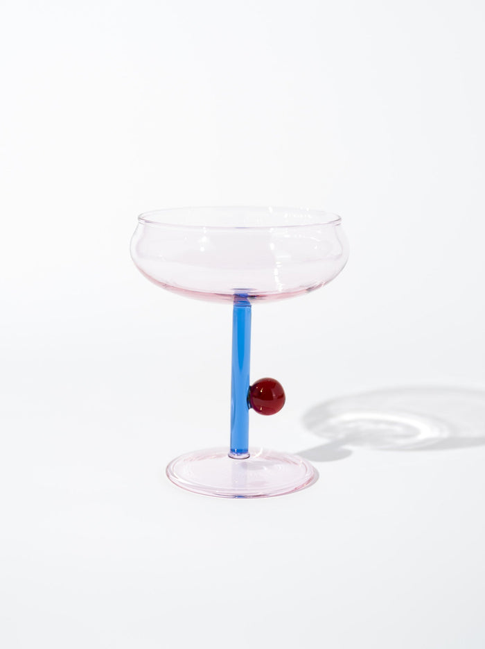 Pink Dot Dessert Coupe Cocktail Glass