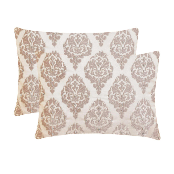 Pink Jacquard Lumbar Pillow Cover - Blush Chateau
