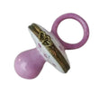 Pink Pacifier for Baby Shower Limoges box, hand-painted porcelain made in France