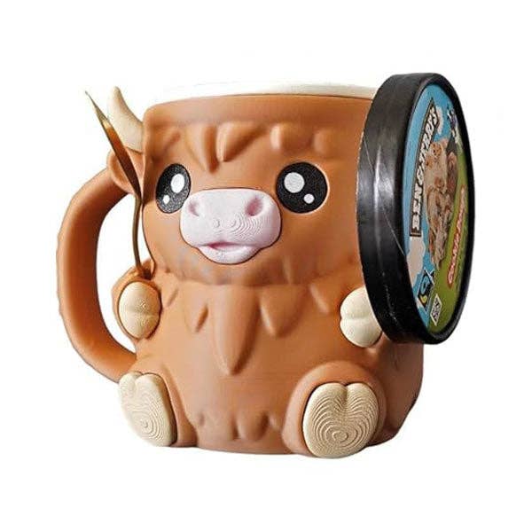 PintCuddler Cartoon Cow Ice Cream Pint Holder Kit (Includes 2 Spoons & Cookie Tray)