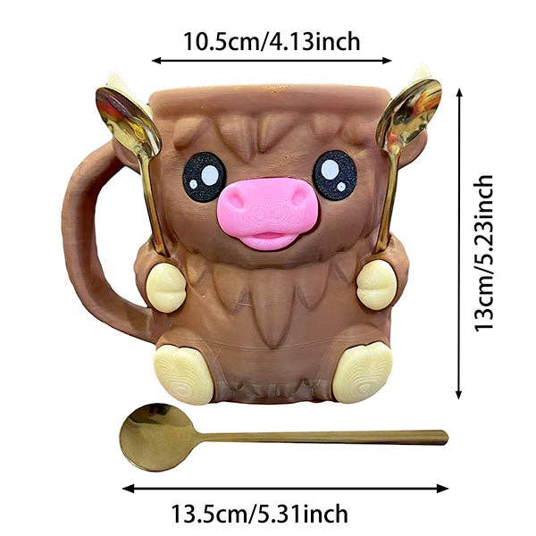 PintCuddler Cartoon Cow Ice Cream Pint Holder Kit (Includes 2 Spoons & Cookie Tray)