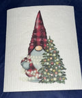 Plaid Gnome with Tree Swedish Towel