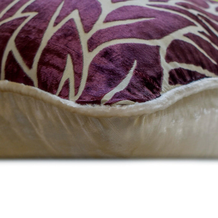 Plummy Leaves - Plum Velvet Decorative Euro Sham