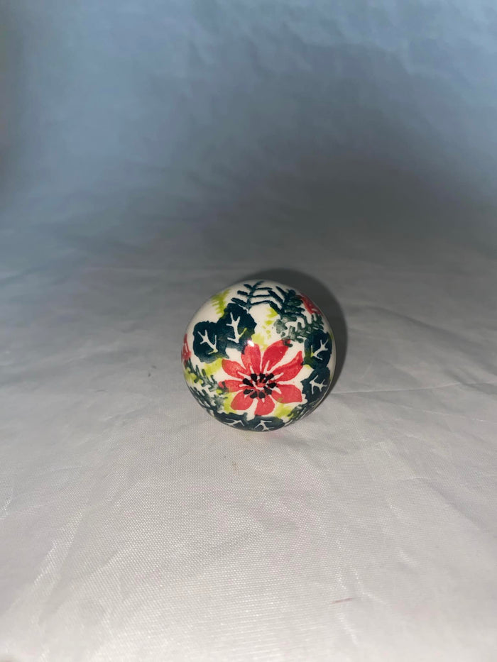 Poinsette Round Wine Stopper - Pattern Poinsettia