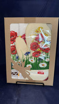 Polish Linen Cream Oven Mitt with Brown and Yellow Tea Towels