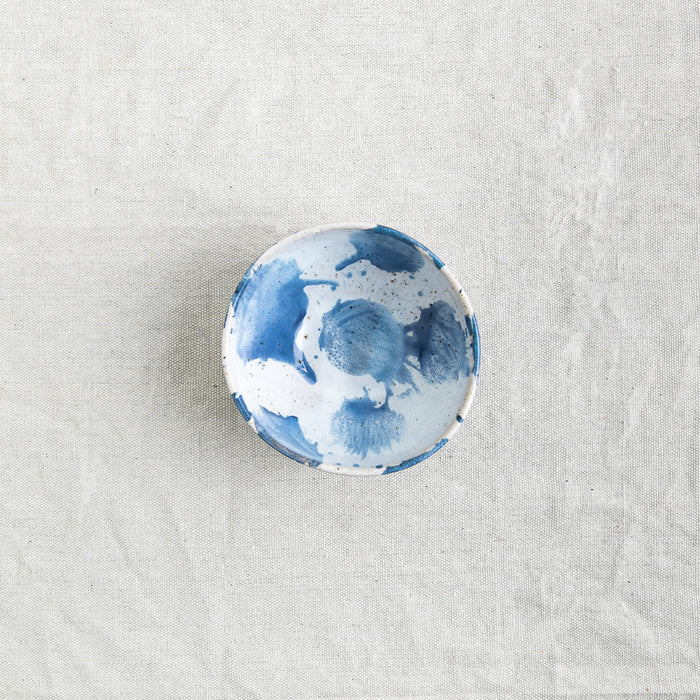 Bird's-eye view of a handmade little breakfast bowl by Palinopsia ceramics