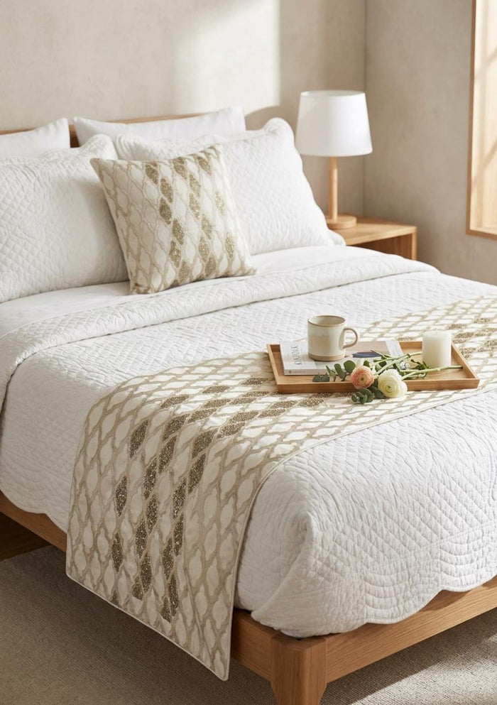 Priscilla Dazzle Decorative Bed Runner and Pillow Cover