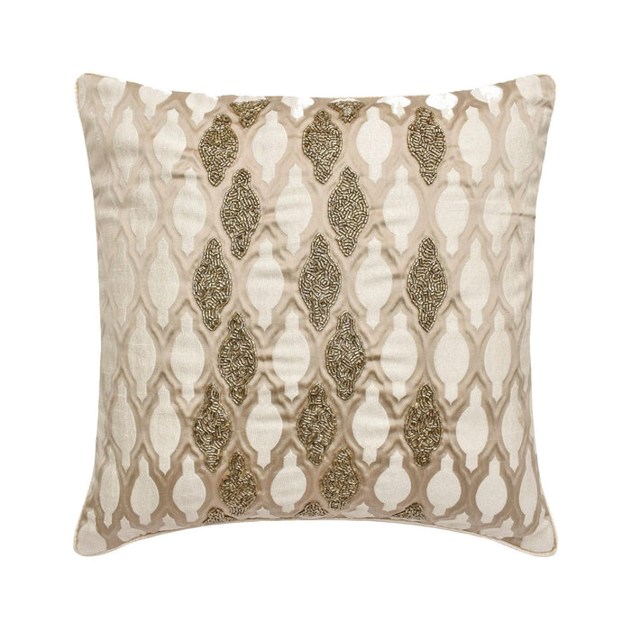 Priscilla Dazzle - Jacquard Ivory Decorative Bed Runner and Pillow Cover