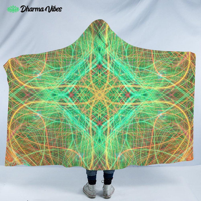 Psychedelic Inner Enlightenment by Yantrart Hooded Blanket