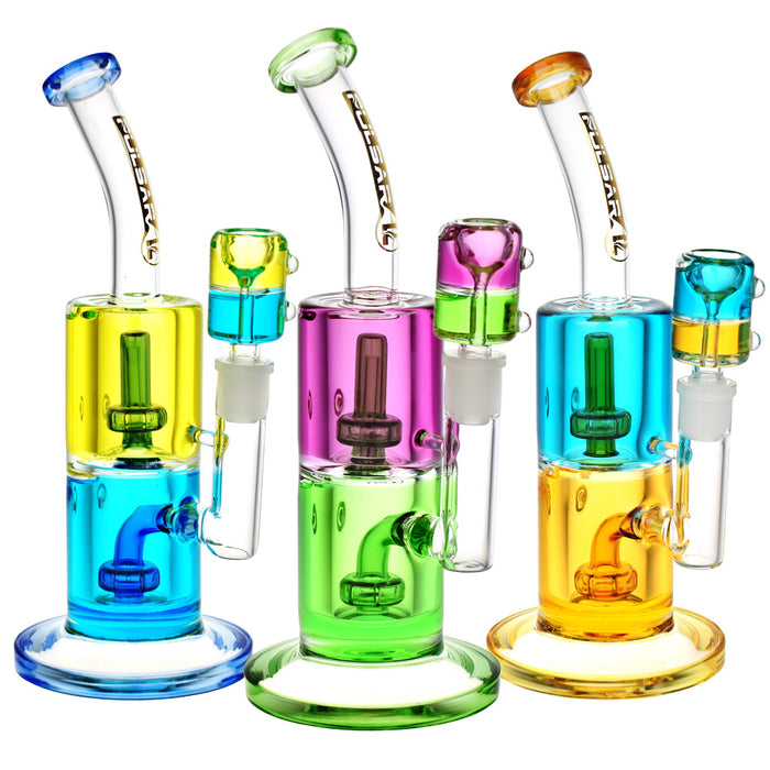 Pulsar Duo Color Glycerin Water Pipe 9.75"