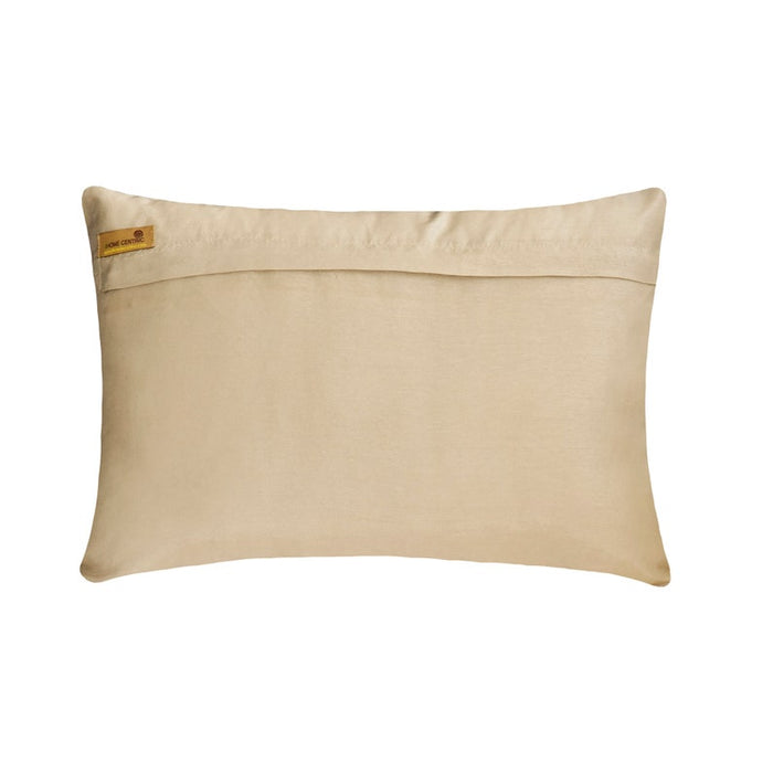 Purple N Gold Waves - Purple Silk Lumbar Pillow Cover