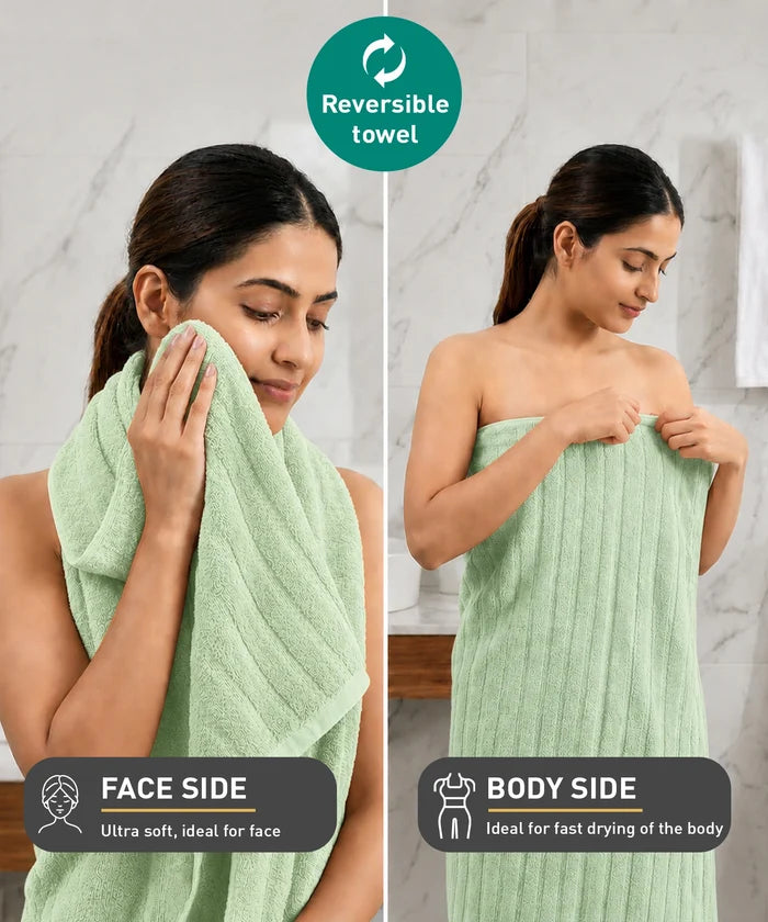 Quick Dry 1 Pc Bath Towel, Sage|400 GSM Cotton