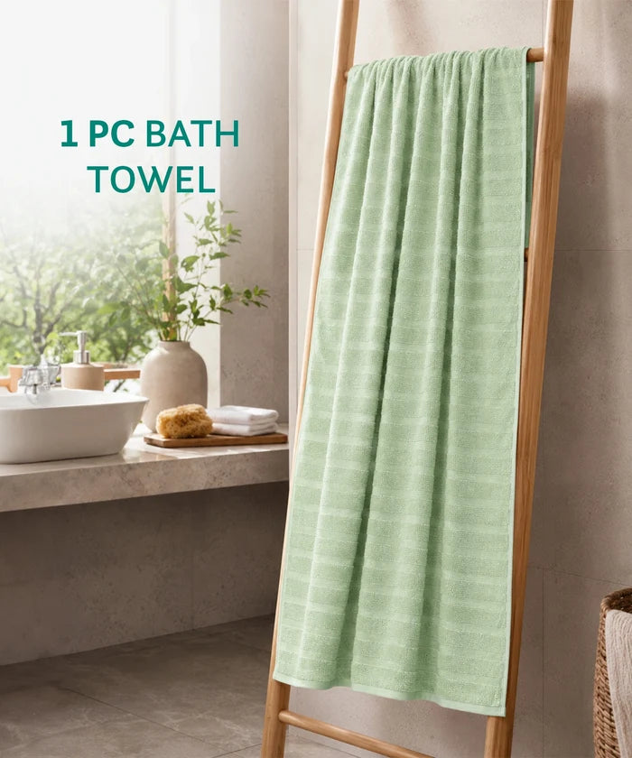 Quick Dry 1 Pc Bath Towel, Sage|400 GSM Cotton