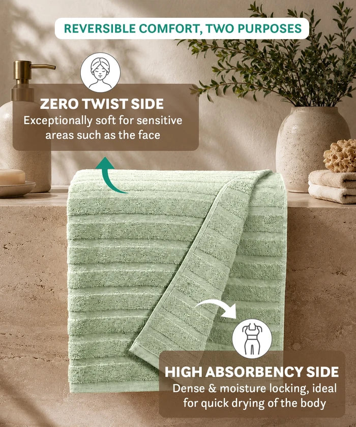 Quick Dry 1 Pc Bath Towel, Sage|400 GSM Cotton