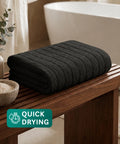 Quick Dry 1 Pc Bath Towel,Black|400 GSM Cotton