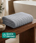 Quick Dry 1 Pc Bath Towel,Charcoal Grey|400 GSM Cotton
