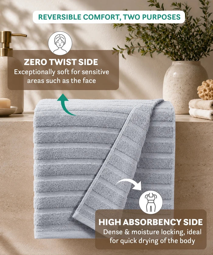 Quick Dry 1 Pc Bath Towel,Charcoal Grey|400 GSM Cotton