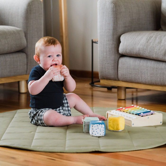 Quilted Vegan Leather Play Mat
