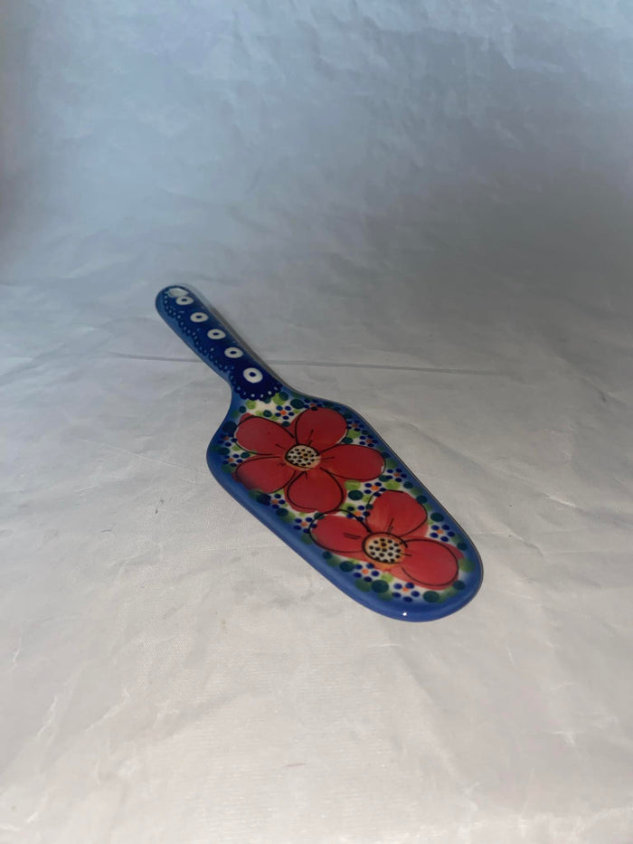 Red Flower Cake Server - Pattern Red Flower