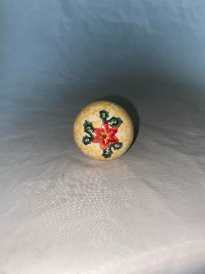 Red Flower Round Wine Stopper - Pattern Red Flower