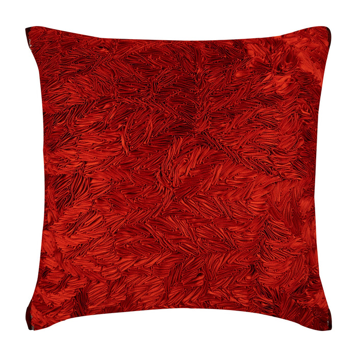 Red Hot Satin Ribbon Euro Sham