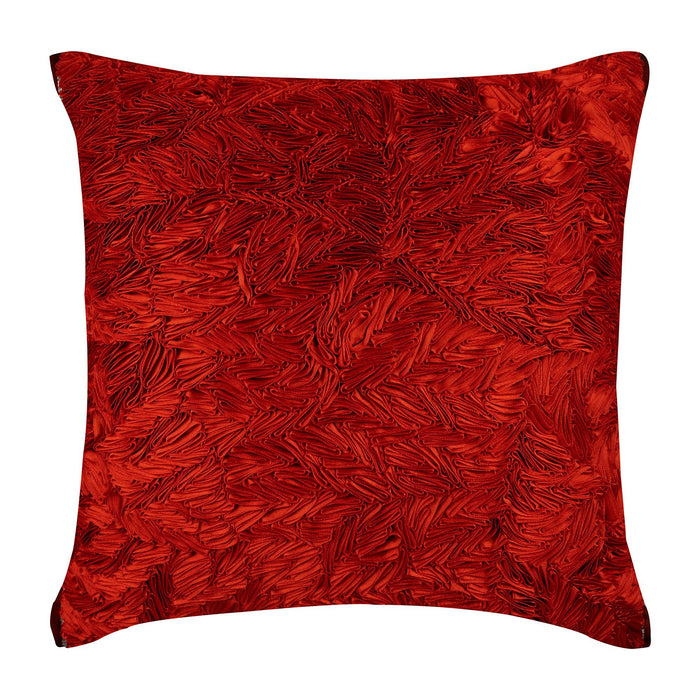 Red Hot Satin Ribbon - Red Art Silk Decorative Euro Sham