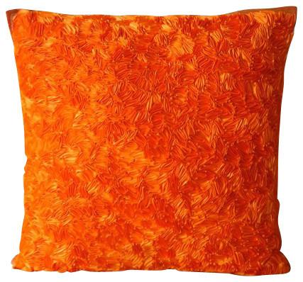 Red Hot Satin Ribbon - Red Art Silk Decorative Euro Sham