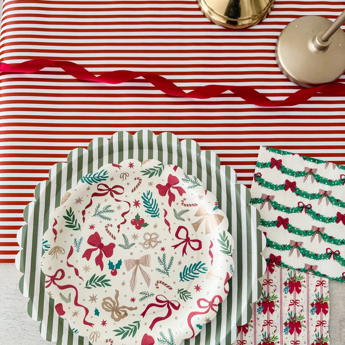 Red Striped Paper Table Runner – 19.5” x 150” | Disposable Party Table Décor - Josi James - Table Runner