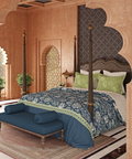 Road To Jaipur Double Duvet Set, CHAAP RANG |210 TC Cotton| 6 Pc Set