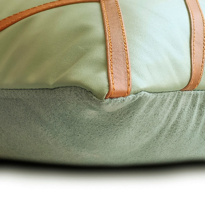 Rosalind - Mint Green Faux Leather Lumbar Pillow Cover