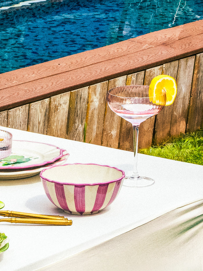 Rose Coupe Cocktail Glass, Ripple