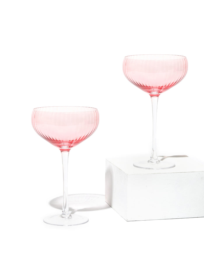 Rose Coupe Cocktail Glass, Ripple
