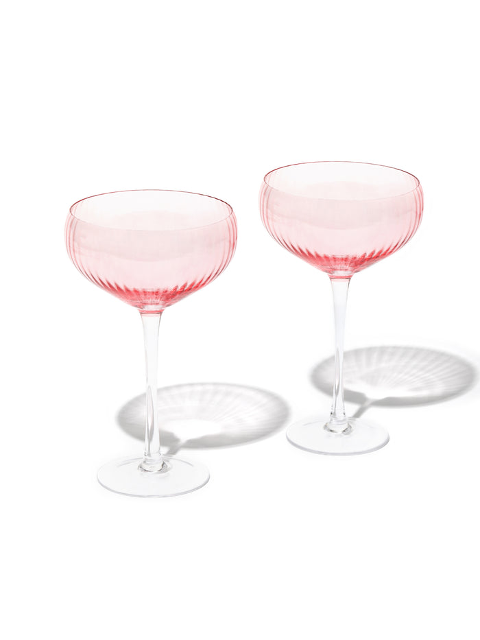 Rose Coupe Cocktail Glass, Ripple