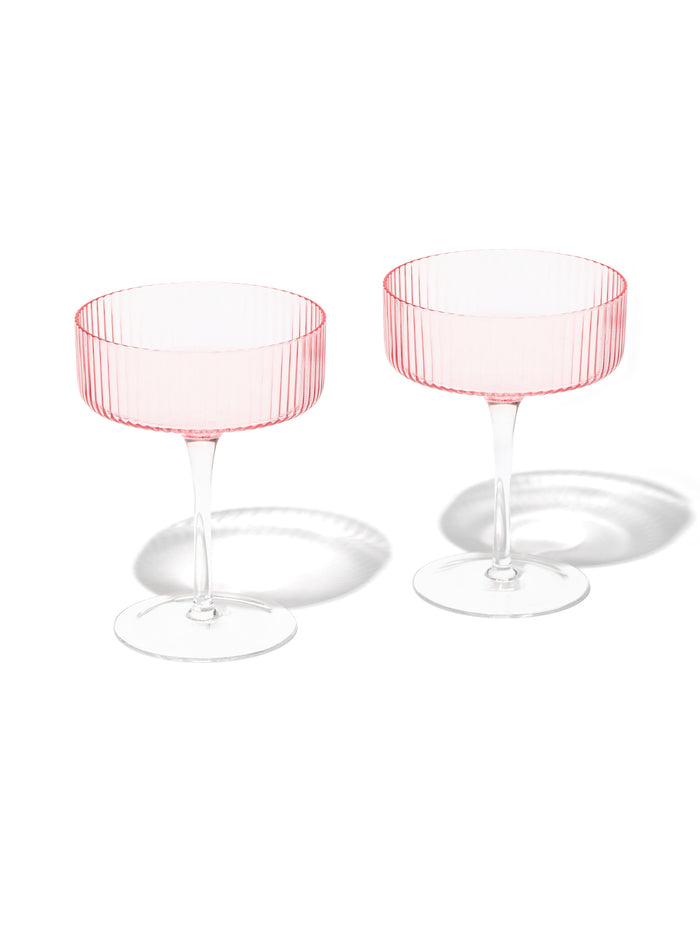 Rose Coupe Cocktail Glass, Stripe