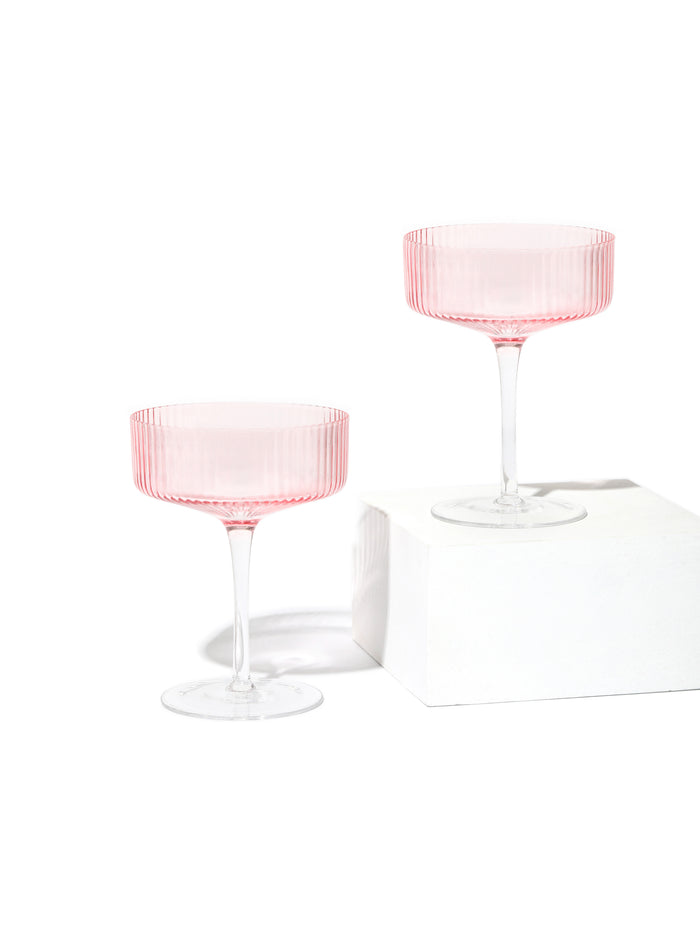 Rose Coupe Cocktail Glass, Stripe